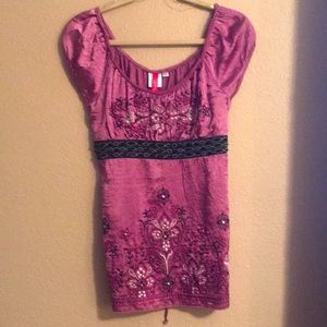 Violet empire waist top.